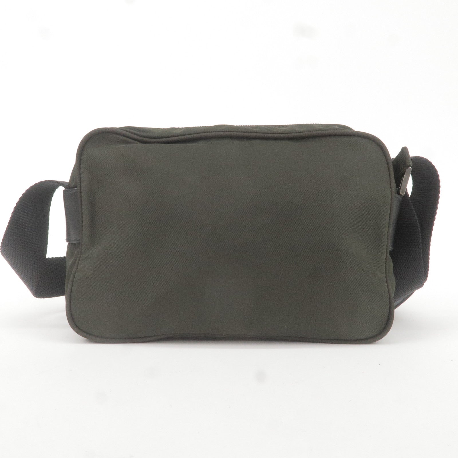 Prada Prada Logo Nylon Leather Shoulder Bag Khaki Black