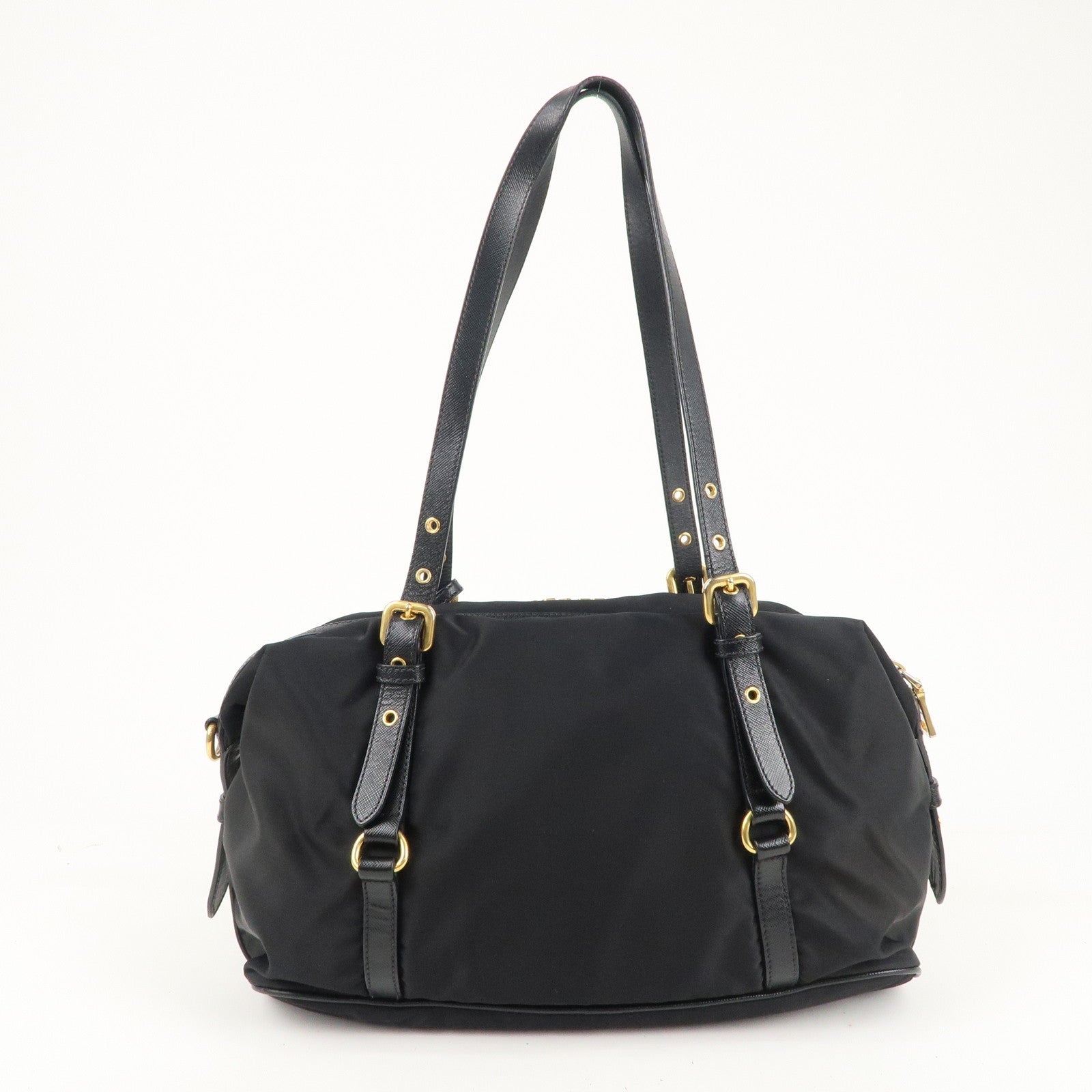Prada Prada Nylon Leather Shoulder Bag Black 36999 16