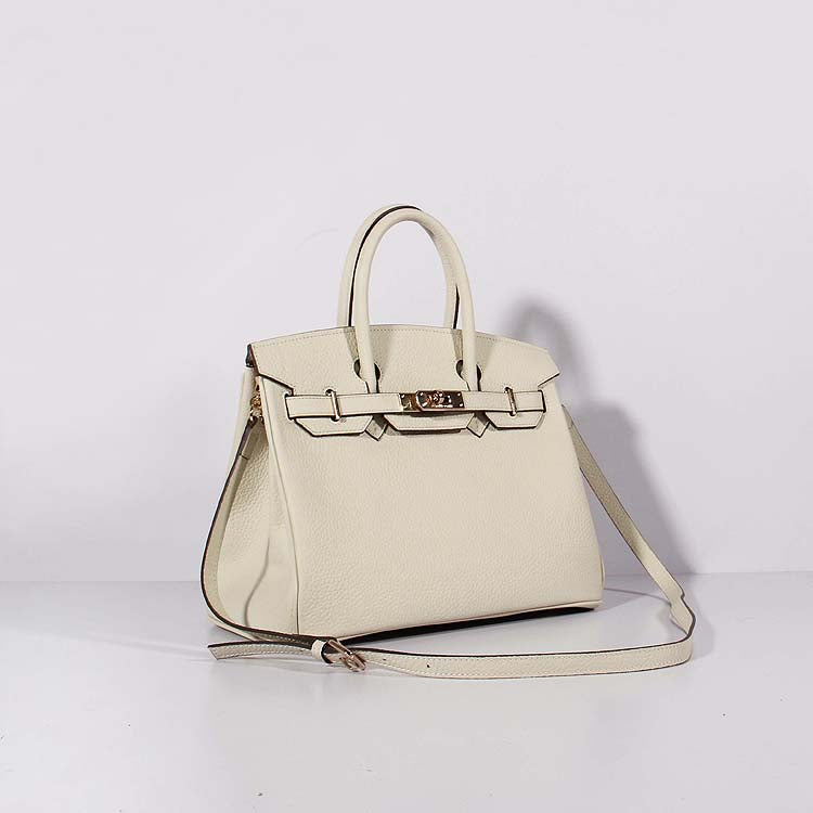 Hermes Luxury Cm Birkin Bag Togo With Strap Leather Beige Travel Bag