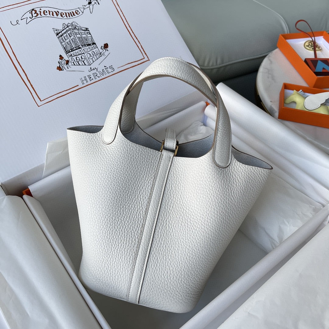 Top Quality Picotin Lock Bag For Women White Travel Bag