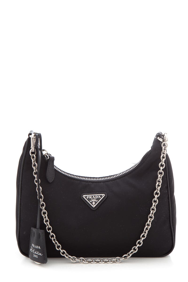 Prada Re Edition Tessuto Hobo Handbag Black Shoulder Bag