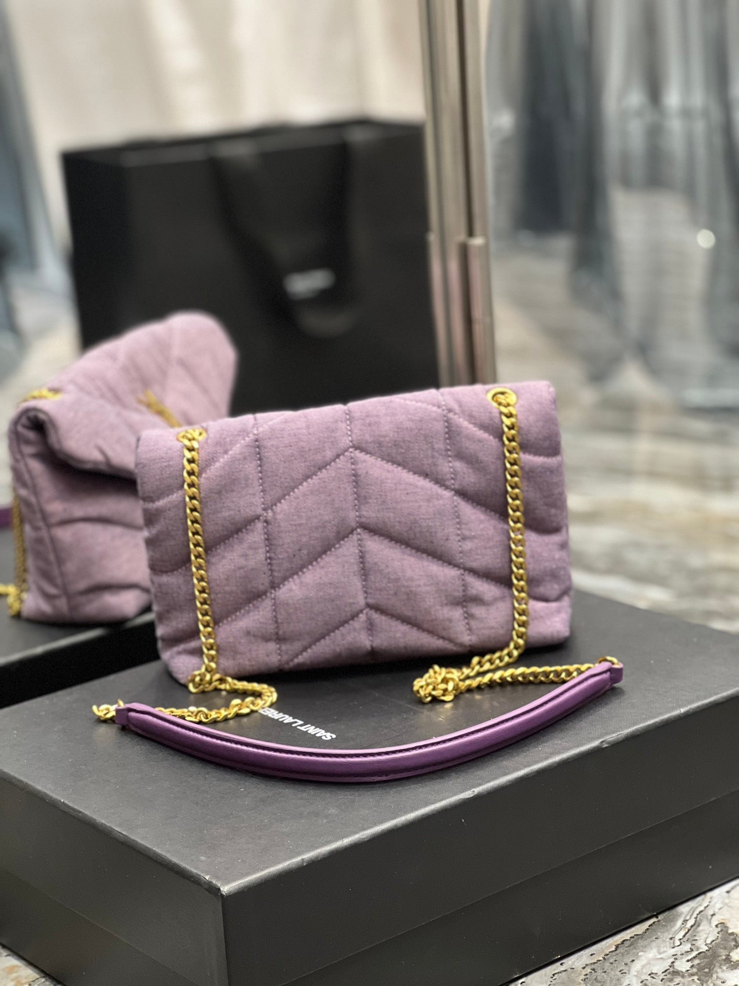 YSL Saint Laurent Puffer Handbag Toy Travel Bag