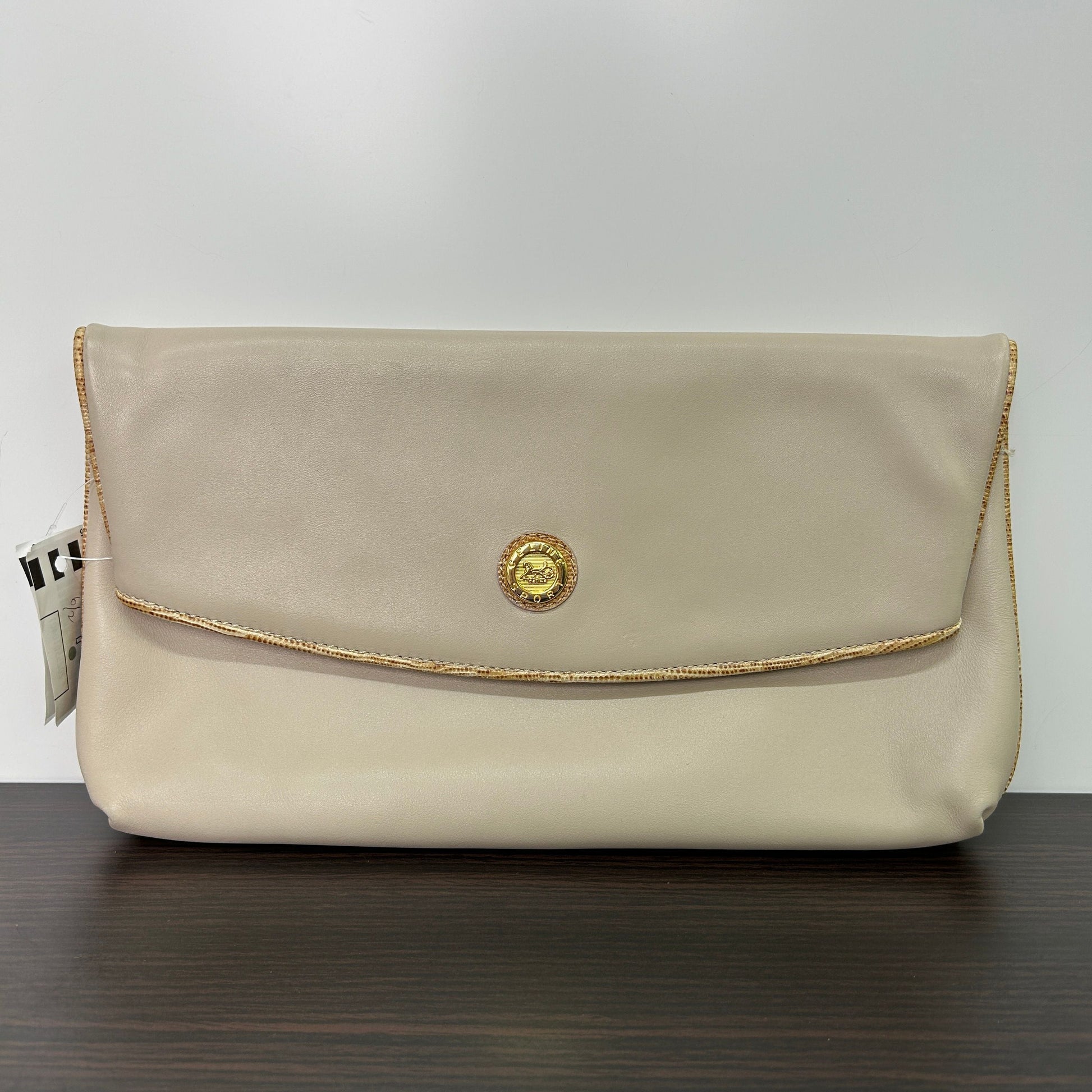 YSL Saint Laurent Clutch Bag Guy Laroche Beige