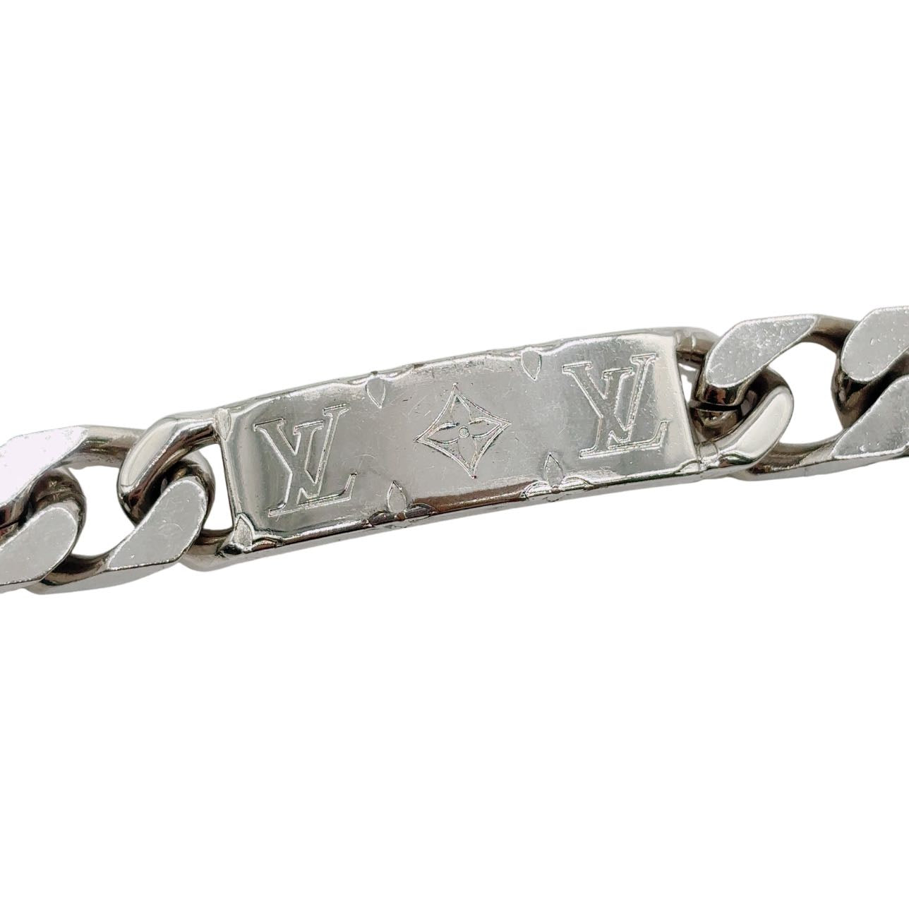 LOUIS VUITTON <br> Monogram Chain Bracelet Silver