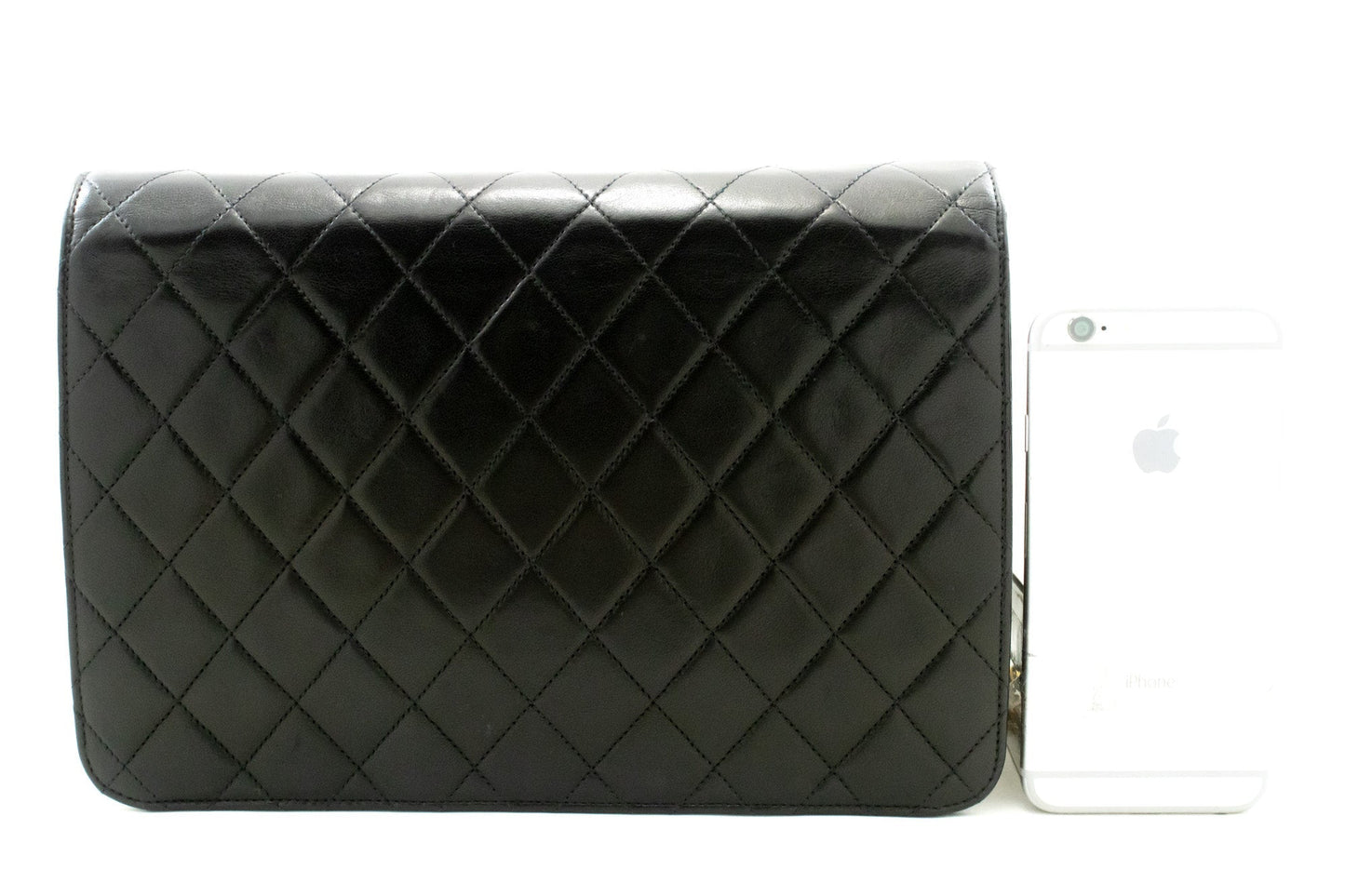 Chanel Chain Shoulder Bag Clutch Black Quilted New Lambskin Purse