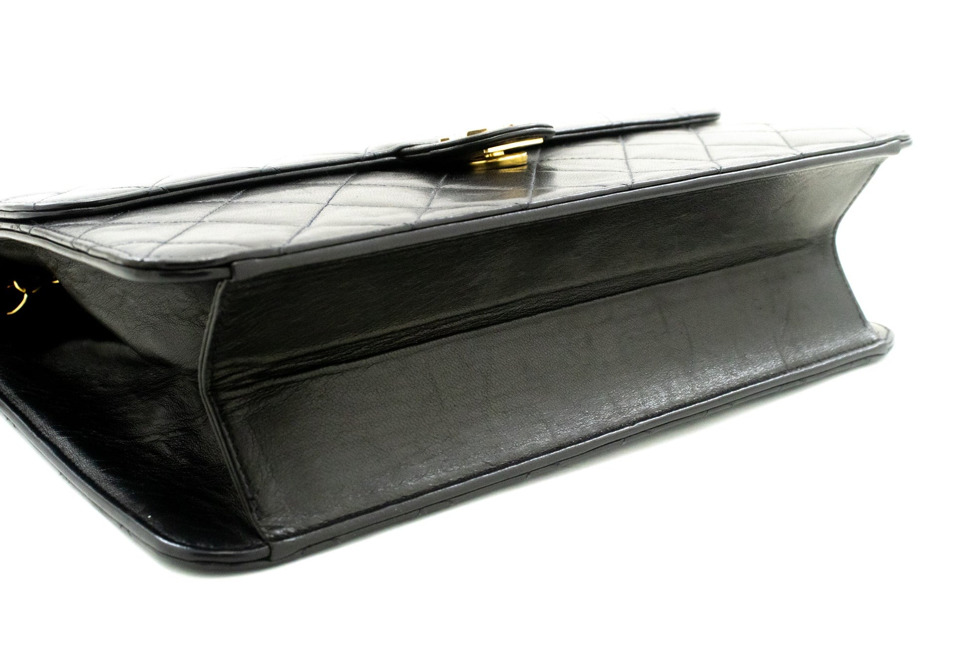 Chanel Chain Shoulder Bag Clutch Black Quilted New Lambskin Purse