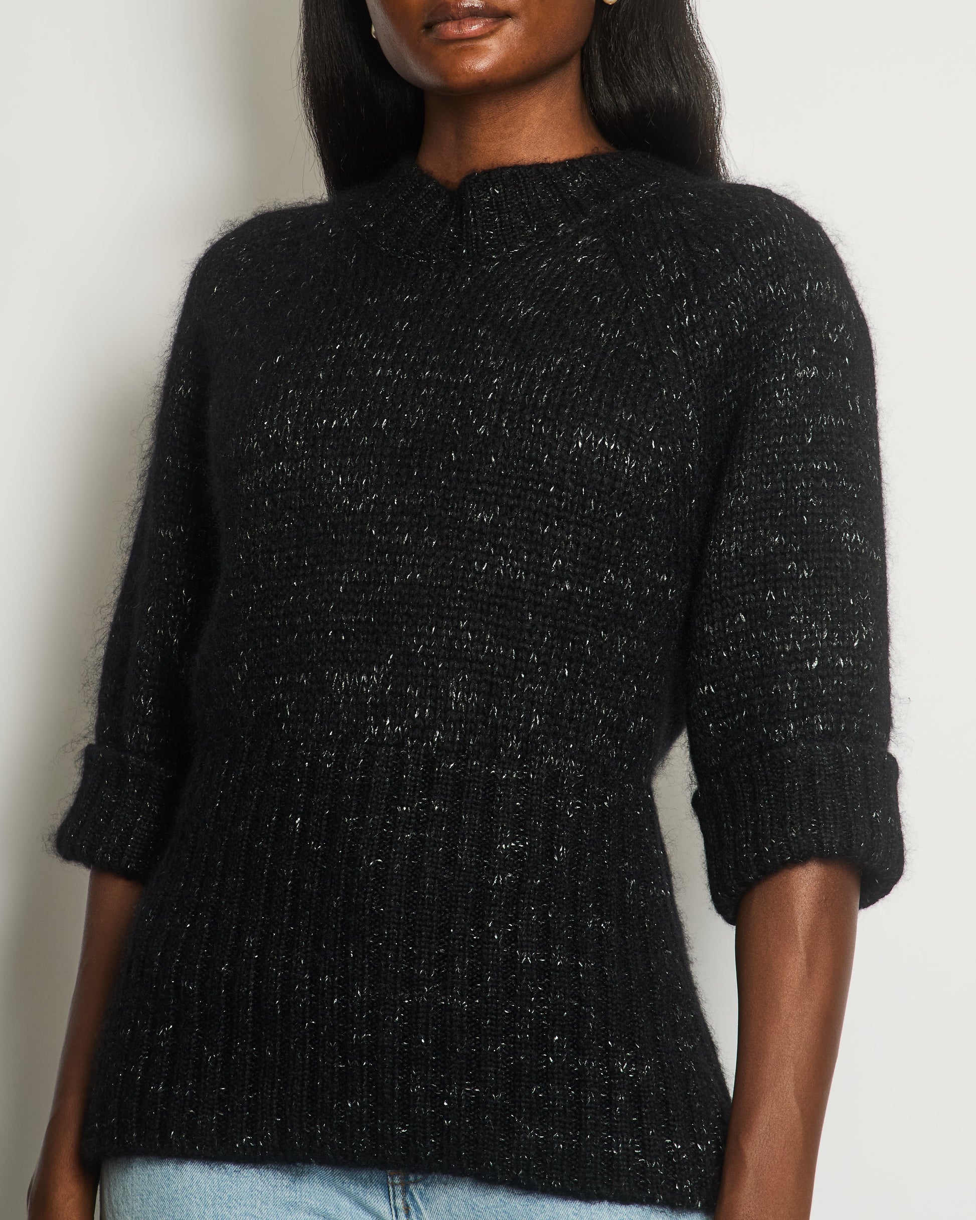 Chanel Black Quarter Sleeve Cashmere Jumper Size Fr 40 (Uk 12) Bag