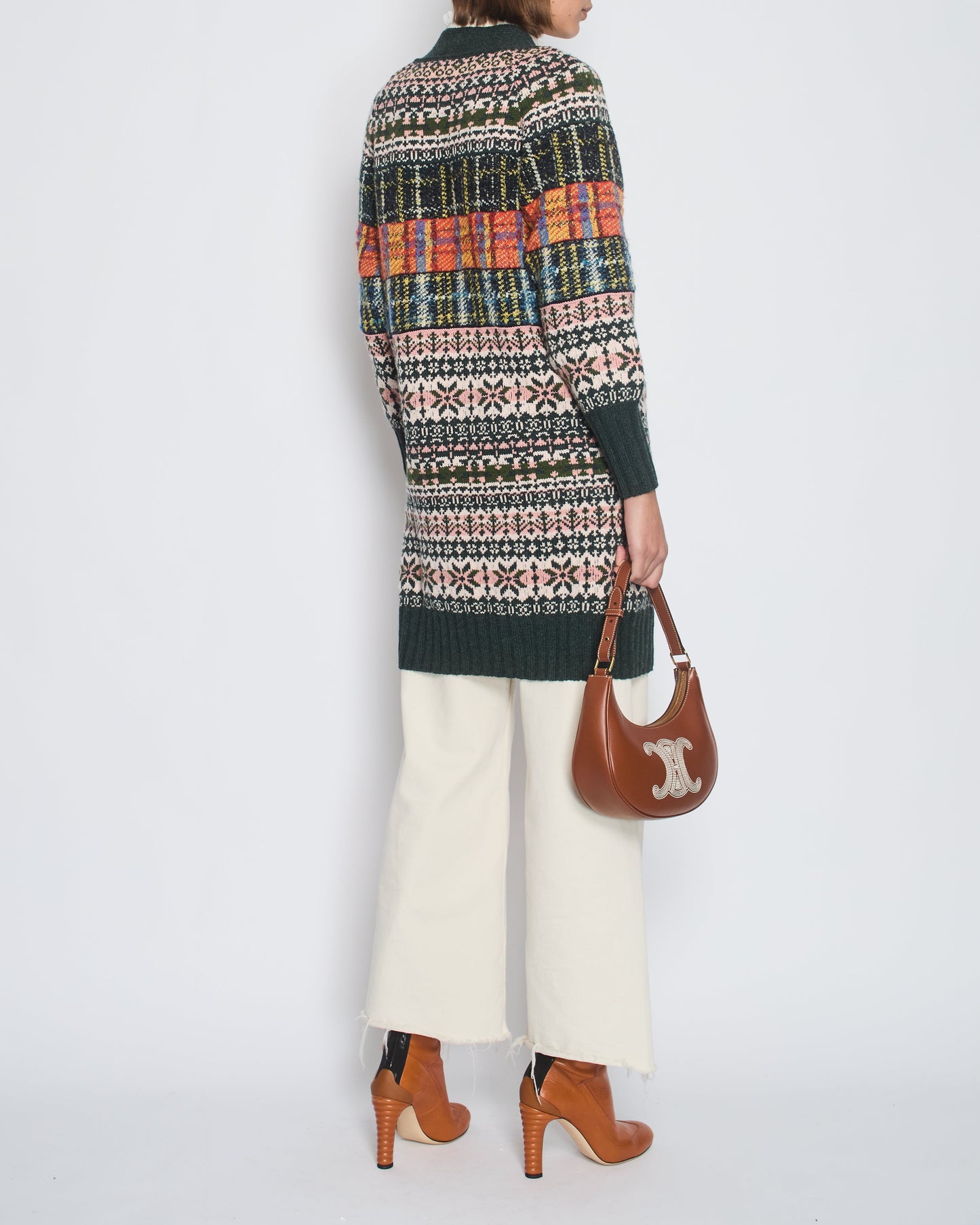 Chanel Green Metiers D'Art Paris-Edinburgh Long-Line Cardigan With Lion Button Detail Size Fr 34 (Uk 6) Bag