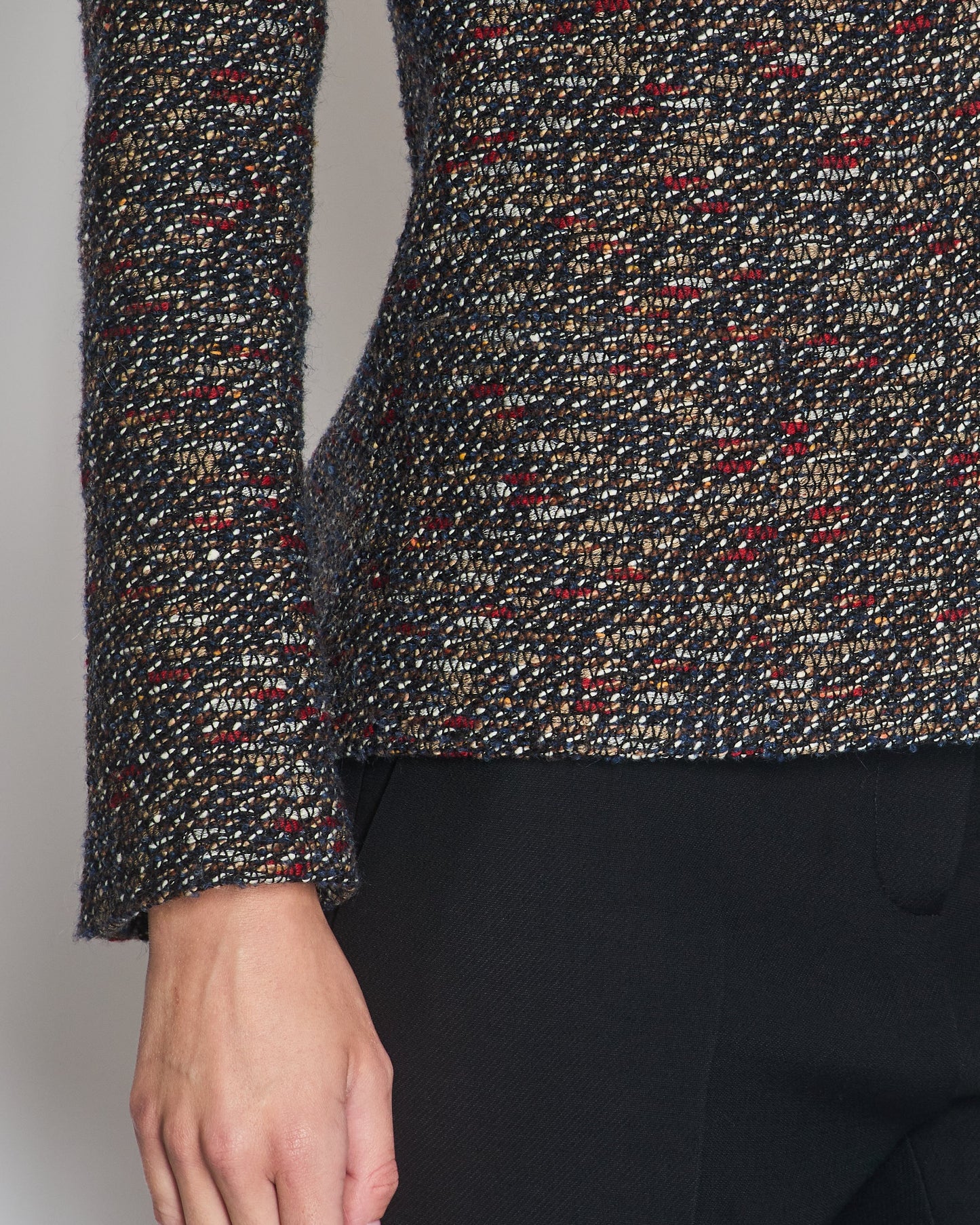 Chanel Runway Brown Fantasy Tweed Button Down Jacket Size FR 36 (UK 8)