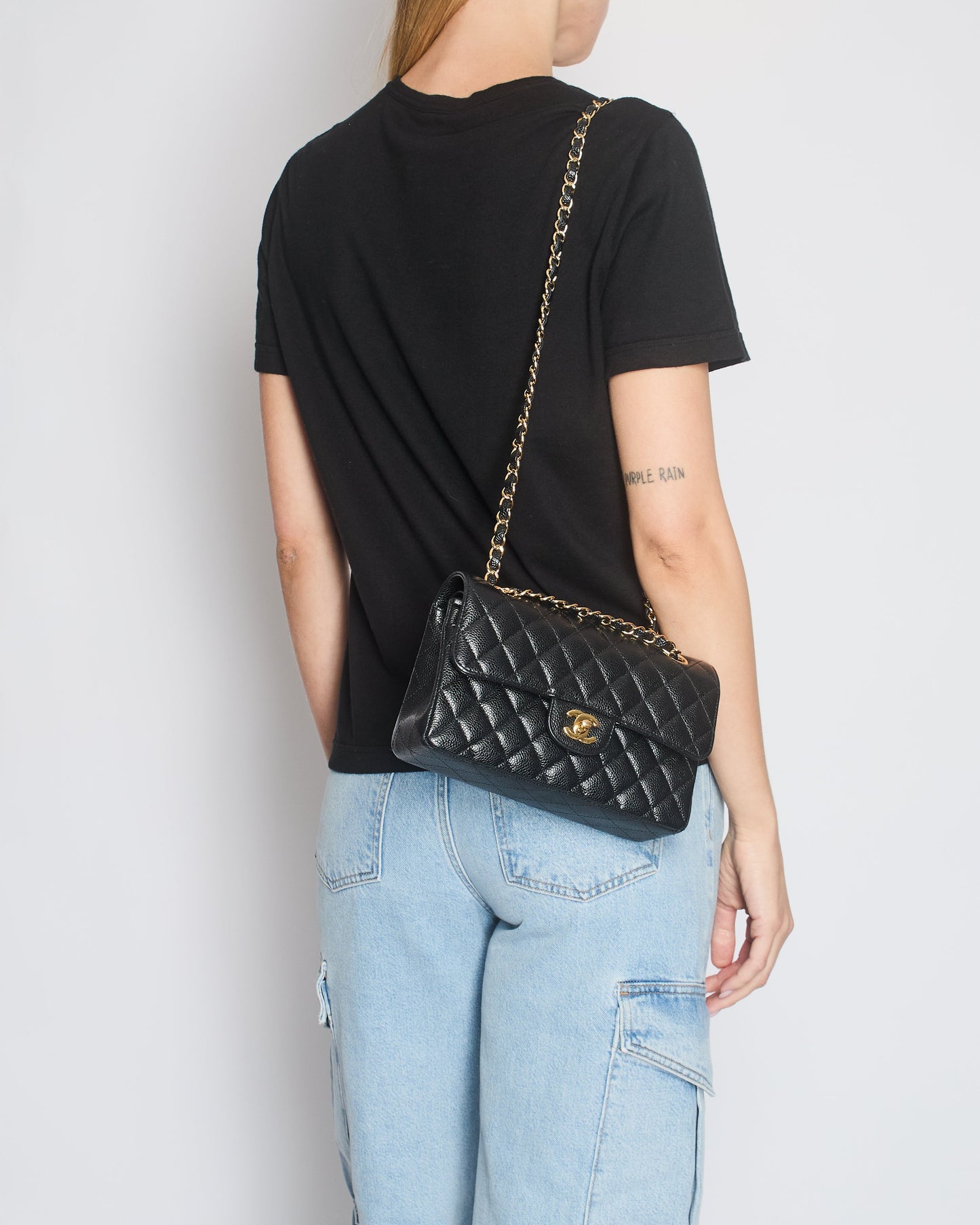 Chanel Black Crochet Logo T-Shirt Size FR 34/36 (UK 6/8)