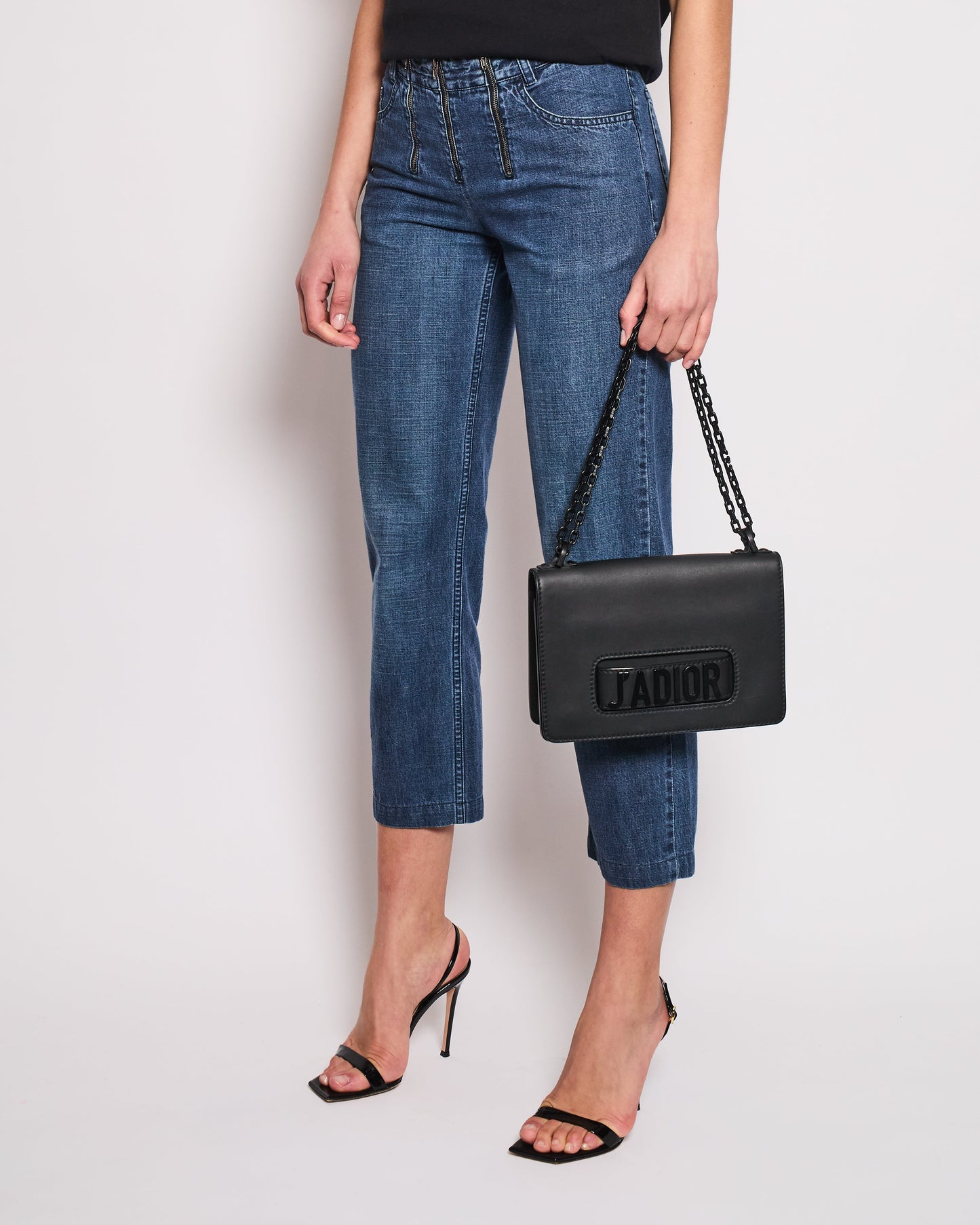 Chanel   01/A Washed Blue Denim 3 Zip Jeans Size FR 38 (UK 10)