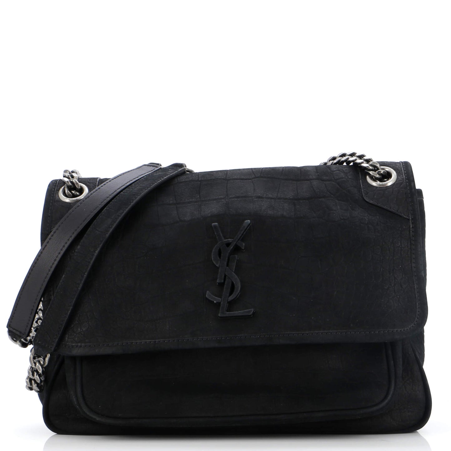 YSL Saint Laurent Saint Laurent Trending Niki Bag Crocodile Embossed Medium Chain Travel Bag