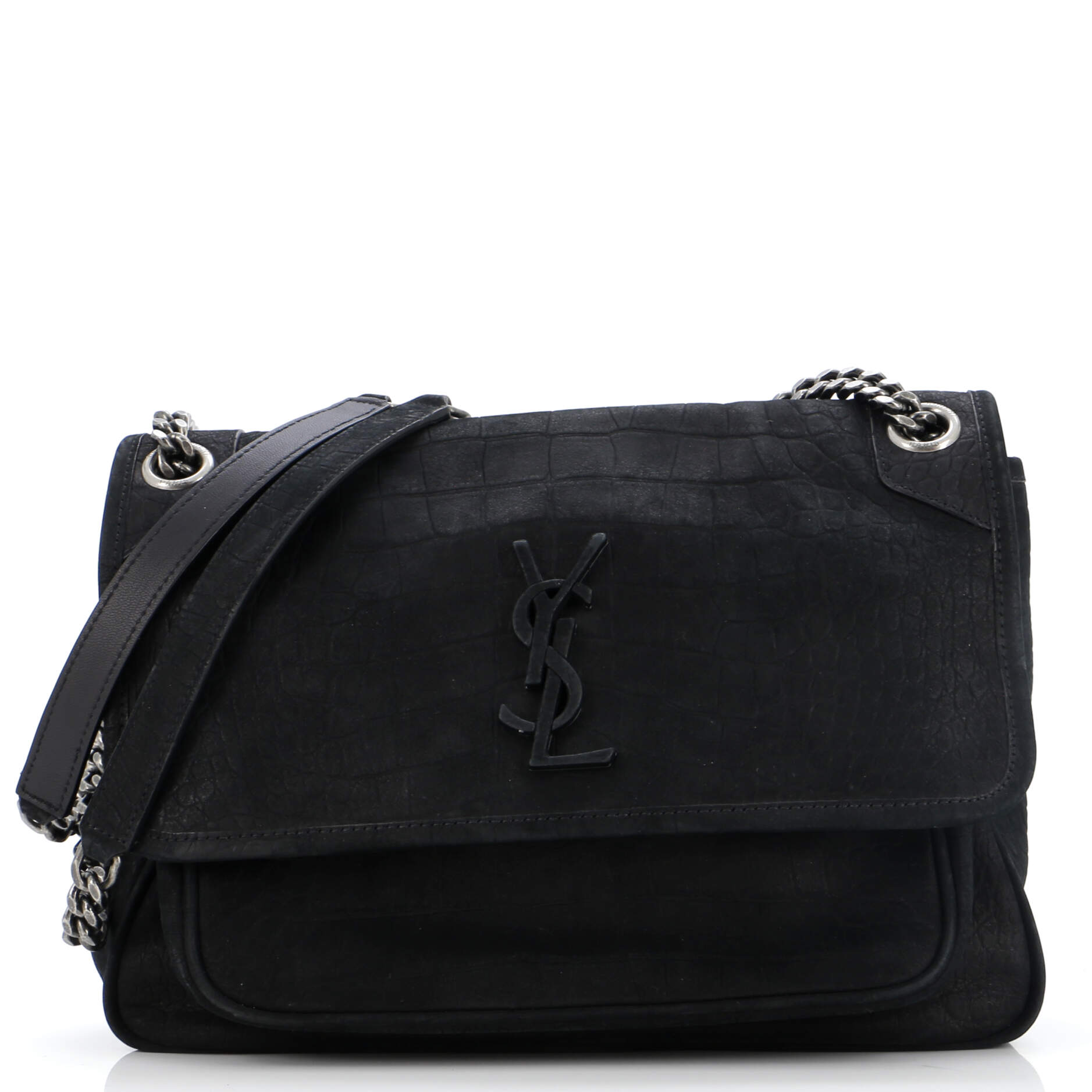 YSL Saint Laurent Saint Laurent Trending Niki Bag Crocodile Embossed Medium Chain Travel Bag