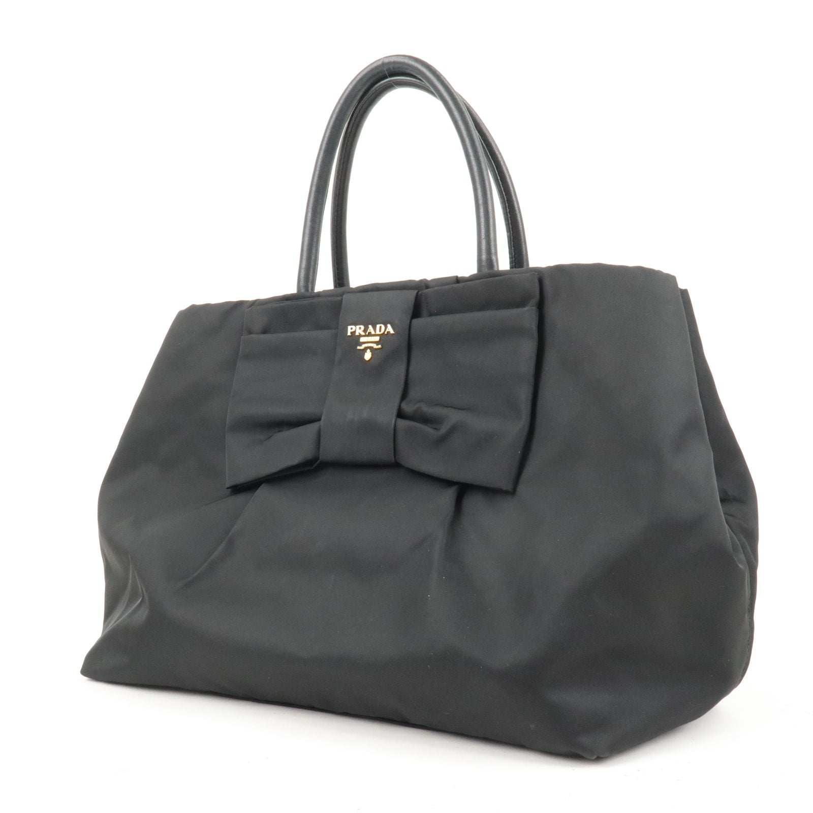 Prada Prada Nylon Leather Ribbon Hand Bag Tote Bag