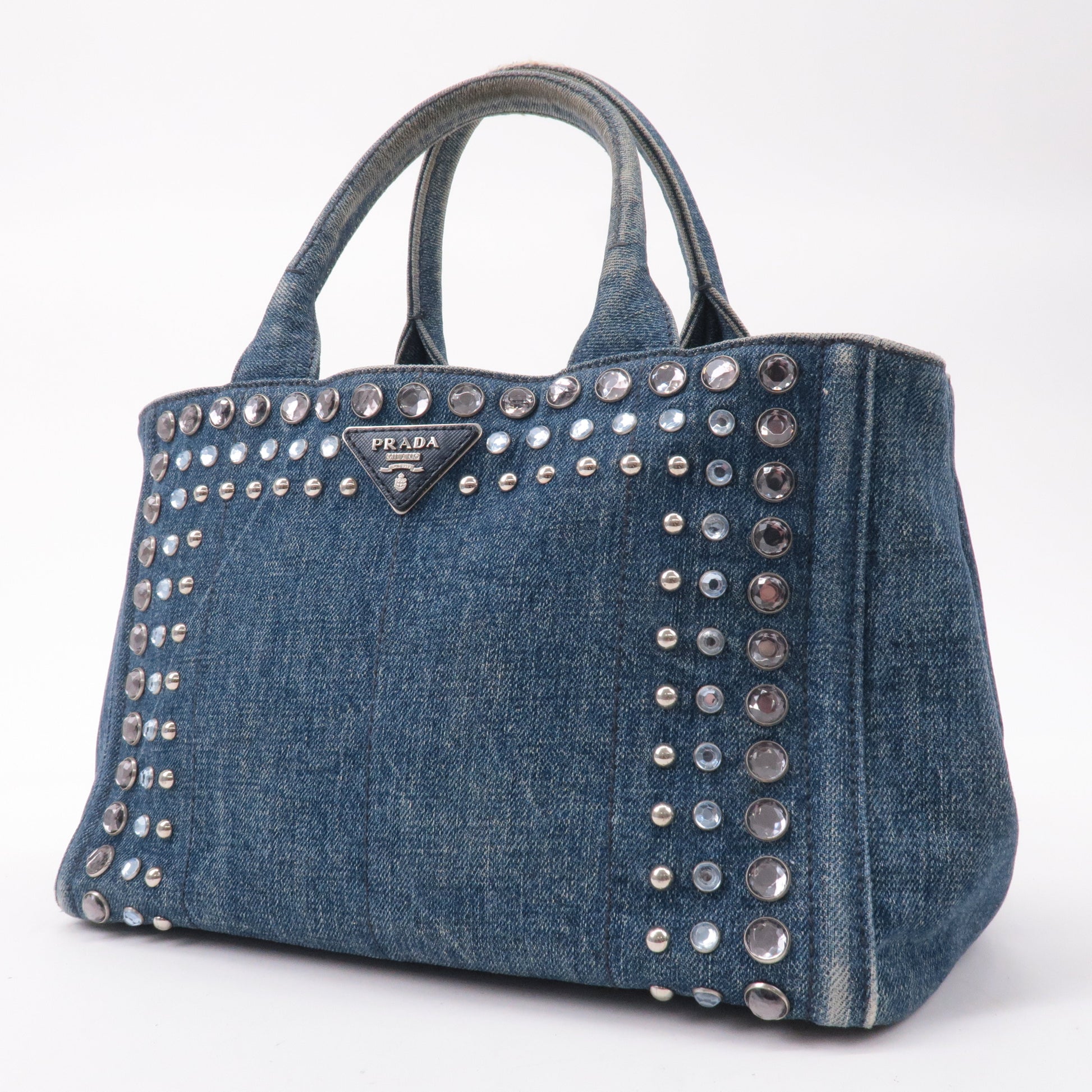 Prada Prada Bijou Canapa Mini Canvas 2Way Hand Bag Travel Bag