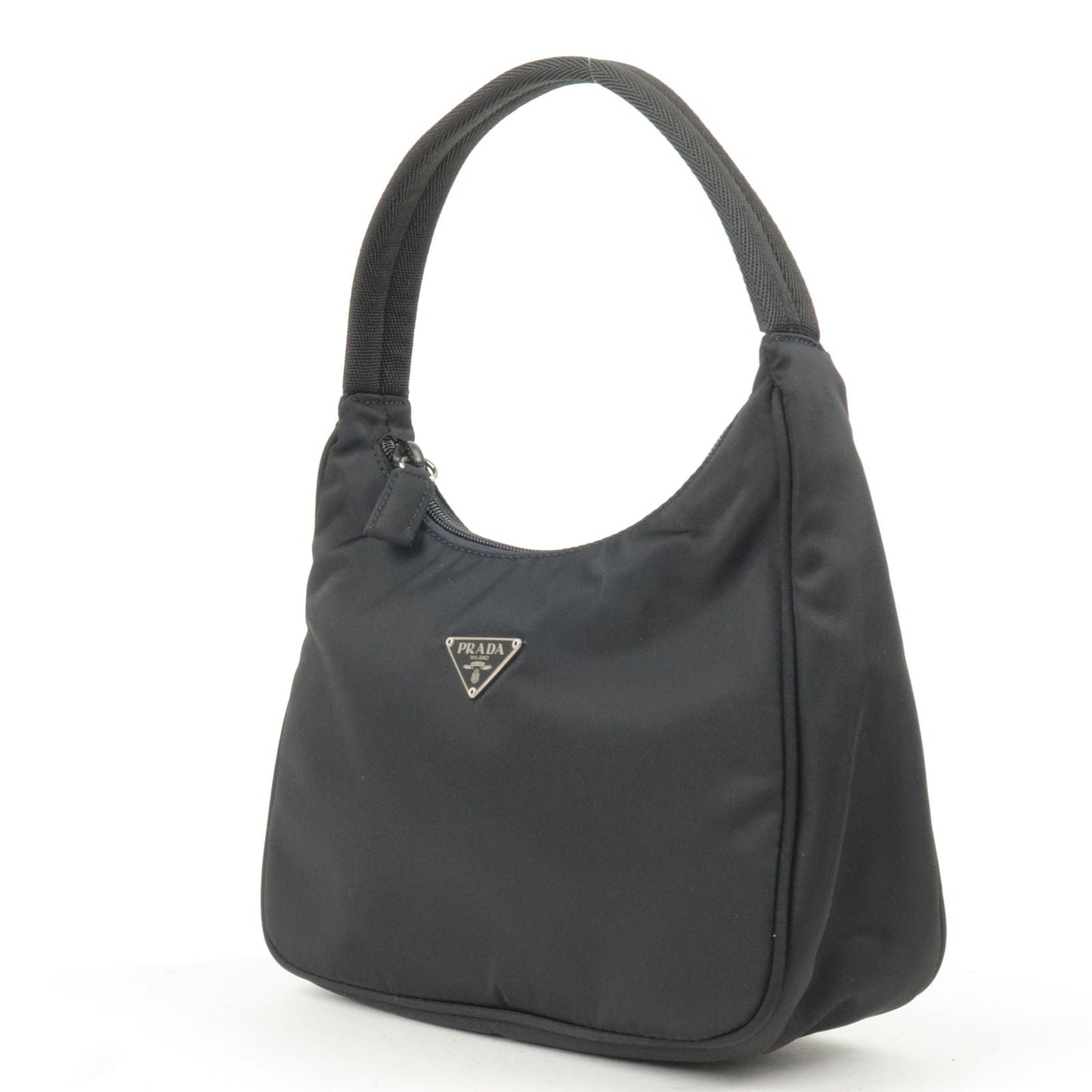Prada Prada Logo Nylon Hand Bag Mini Bag Nero Travel Bag
