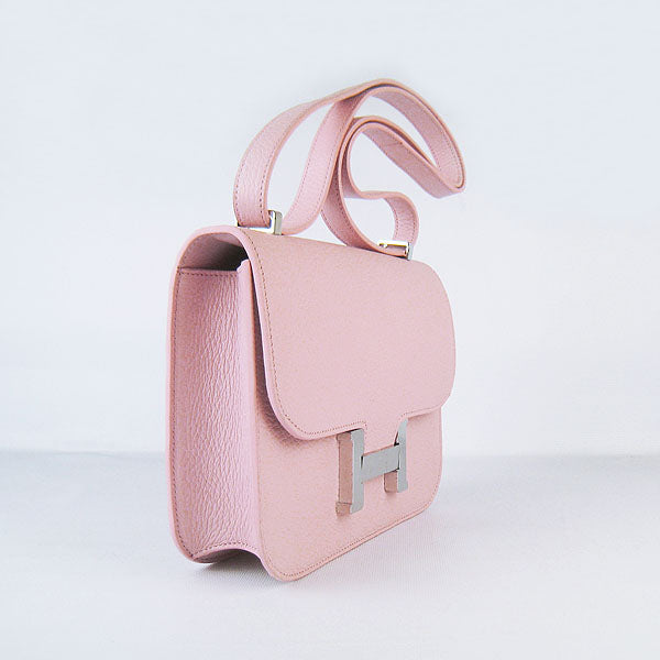 Hermes Luxury Constance Cowskin Bag H Leather Pink Travel Bag