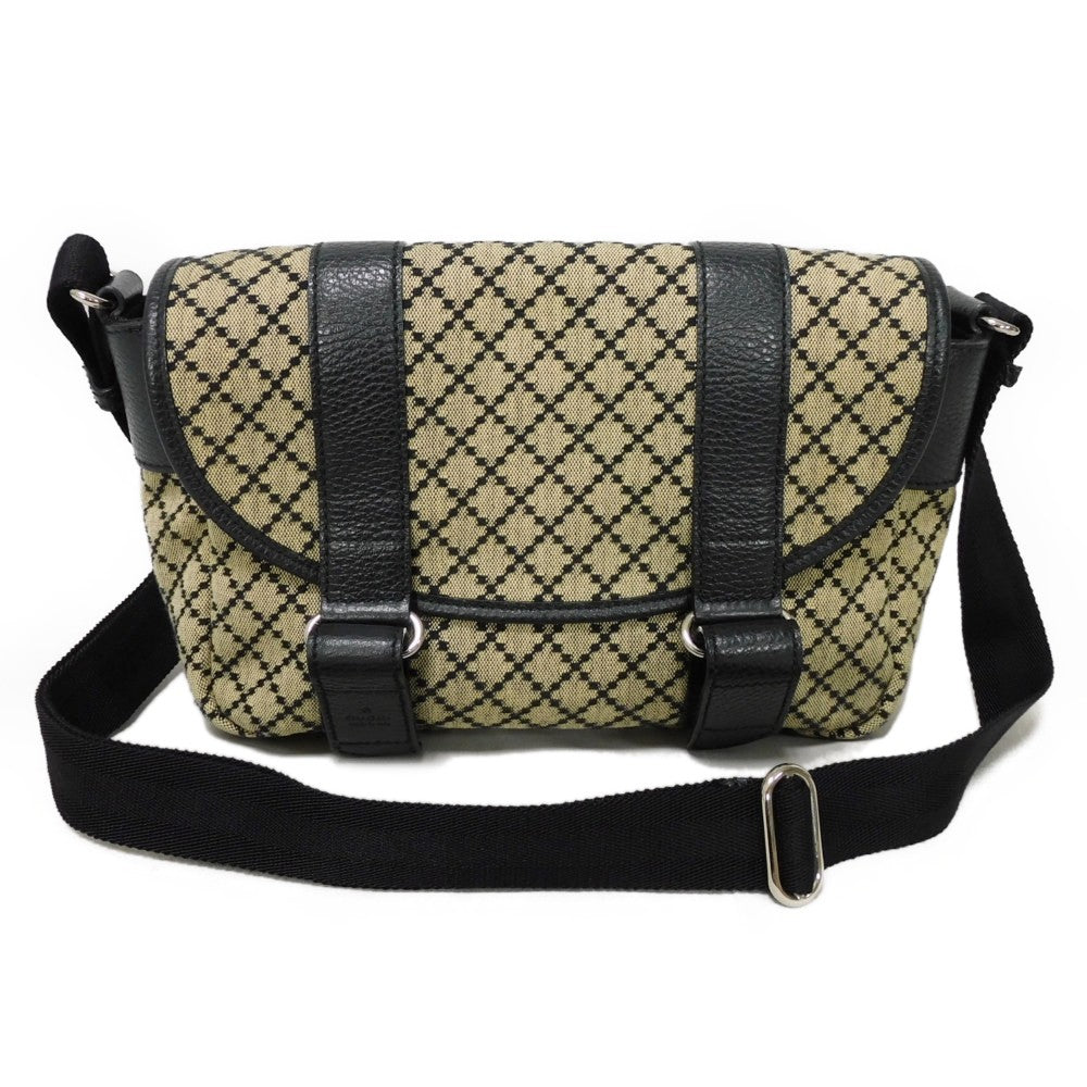 Gucci Diamante x embossed beige Black Leather Canvas Calfskin Crossbody Bag
