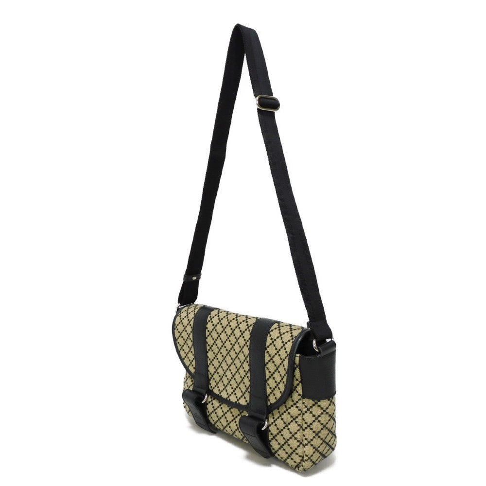 Gucci Diamante x embossed beige Black Leather Canvas Calfskin Crossbody Bag