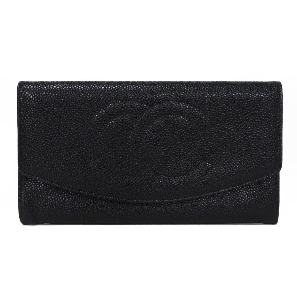 Chanel Long Flap Wallet Caviar Skin Long Wallet