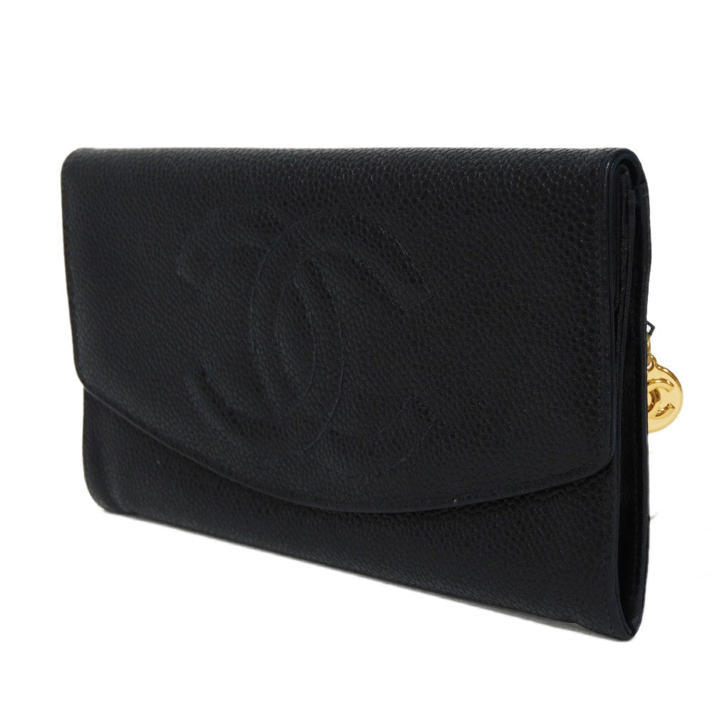 Chanel Long Flap Wallet Caviar Skin Long Wallet