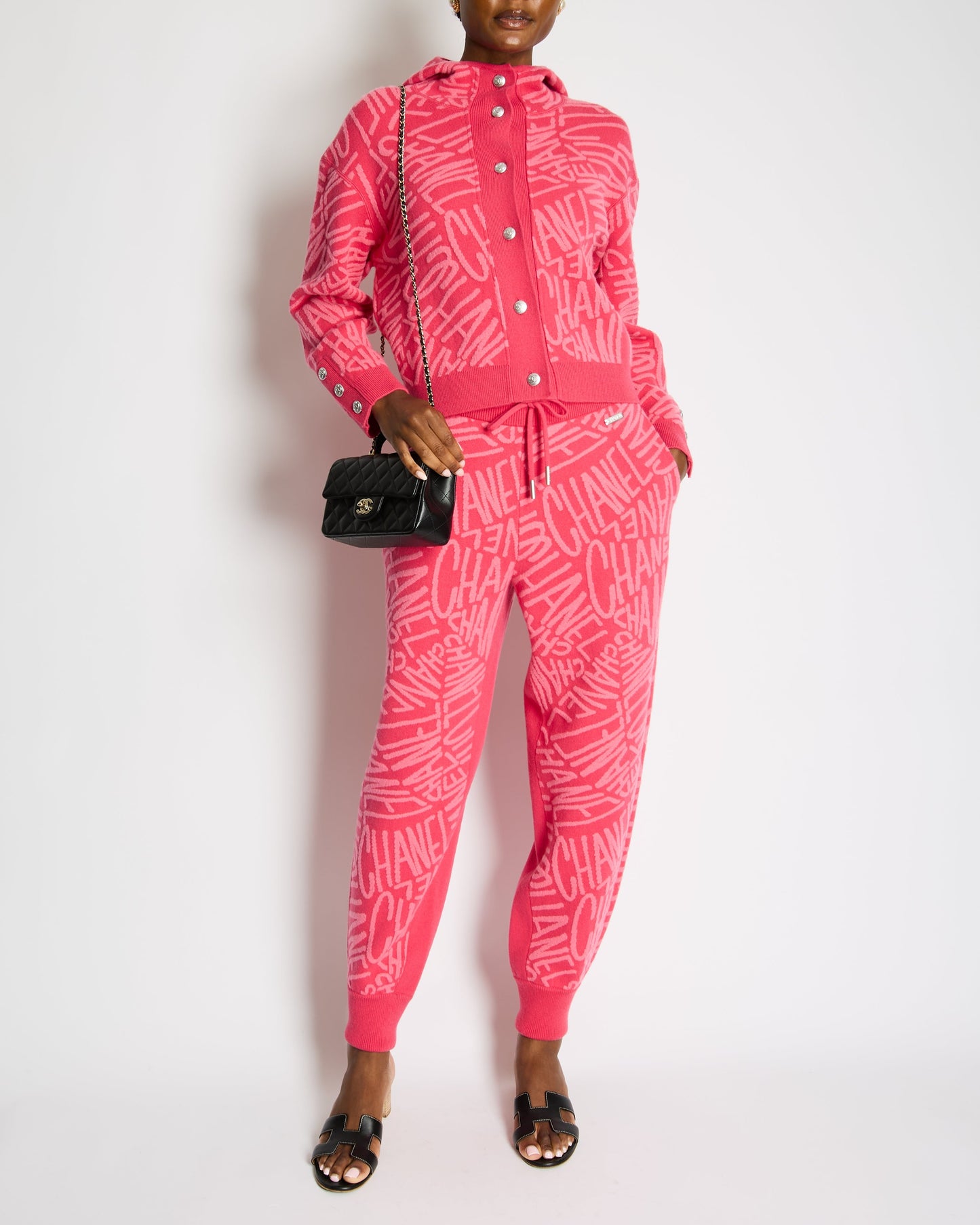 Chanel 21N Hot Pink Cashmere Joggers With Logo Details Size Fr 40 (Uk 12) Rrp £2,370 Bag