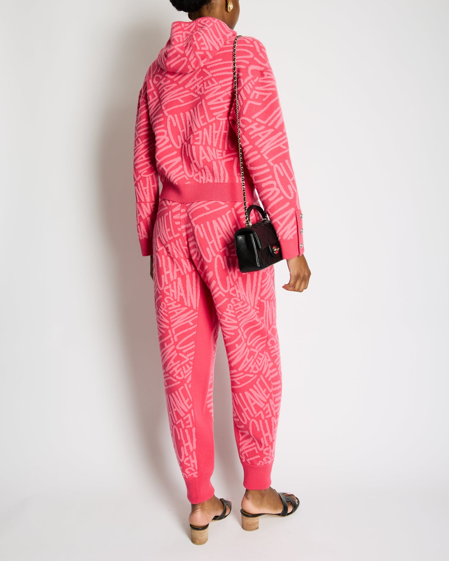 Chanel 21N Hot Pink Cashmere Joggers With Logo Details Size Fr 40 (Uk 12) Rrp £2,370 Bag