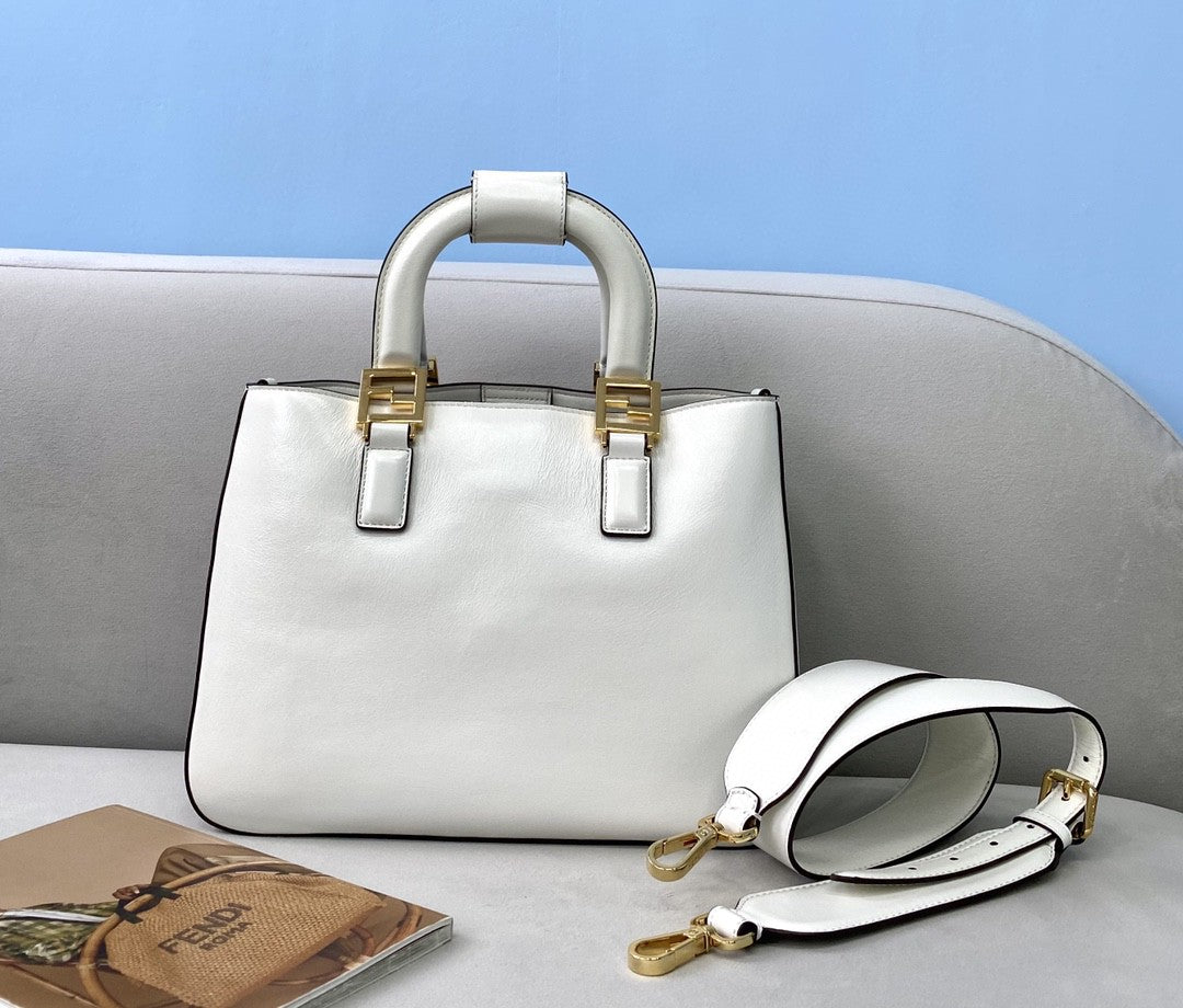 Fendi Ff White Small Shoulder Bag