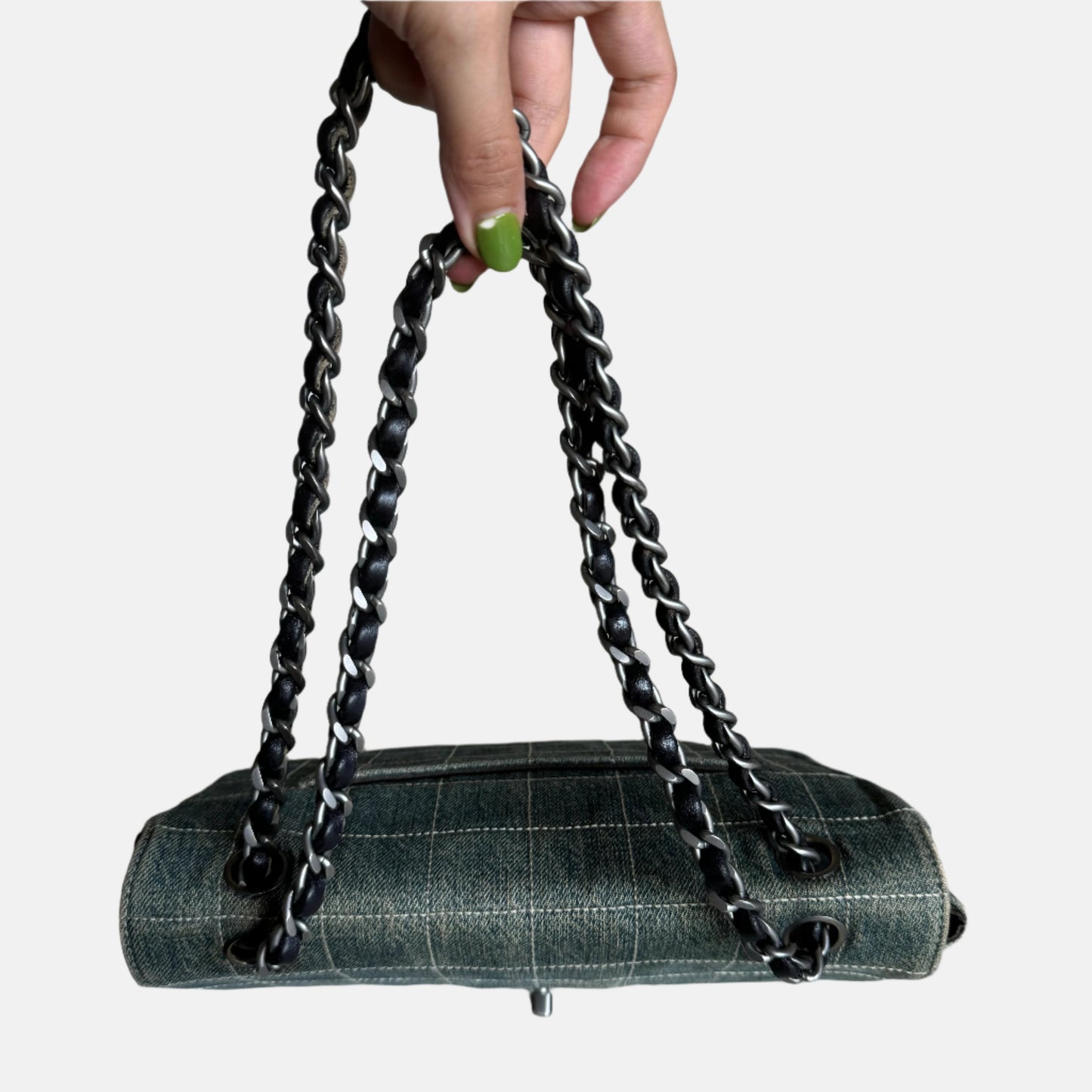 Chanel Ice Cube Chocolate Bar Classic Flap Green Handbag Green 1