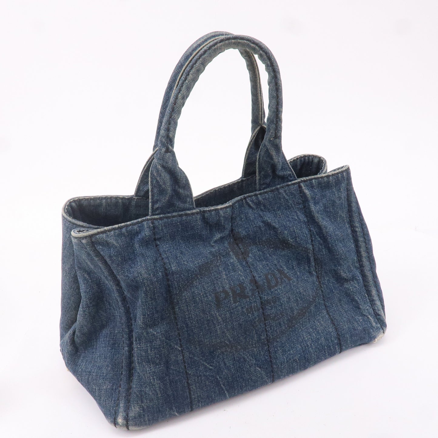 Prada Prada Canapa Hand Bag Tote Bag Blue B1877B