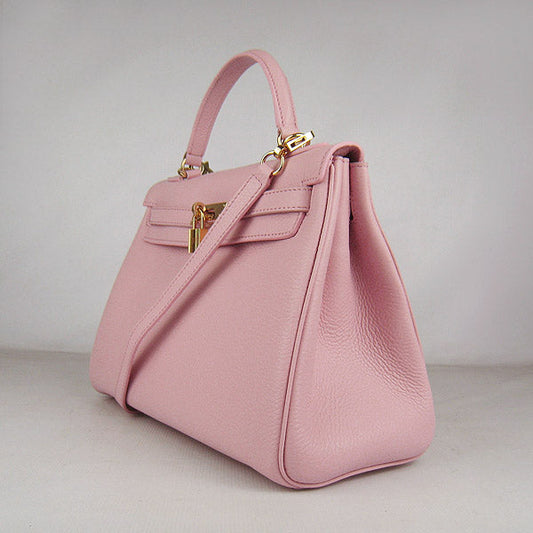 Hermes Luxury Kelly Cm Togo Handbag Golden Leather Pink Travel Bag