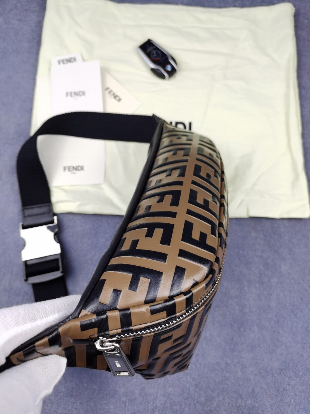 Fendi Top QualityTop Quality Belt Men, Brown FF Accessory