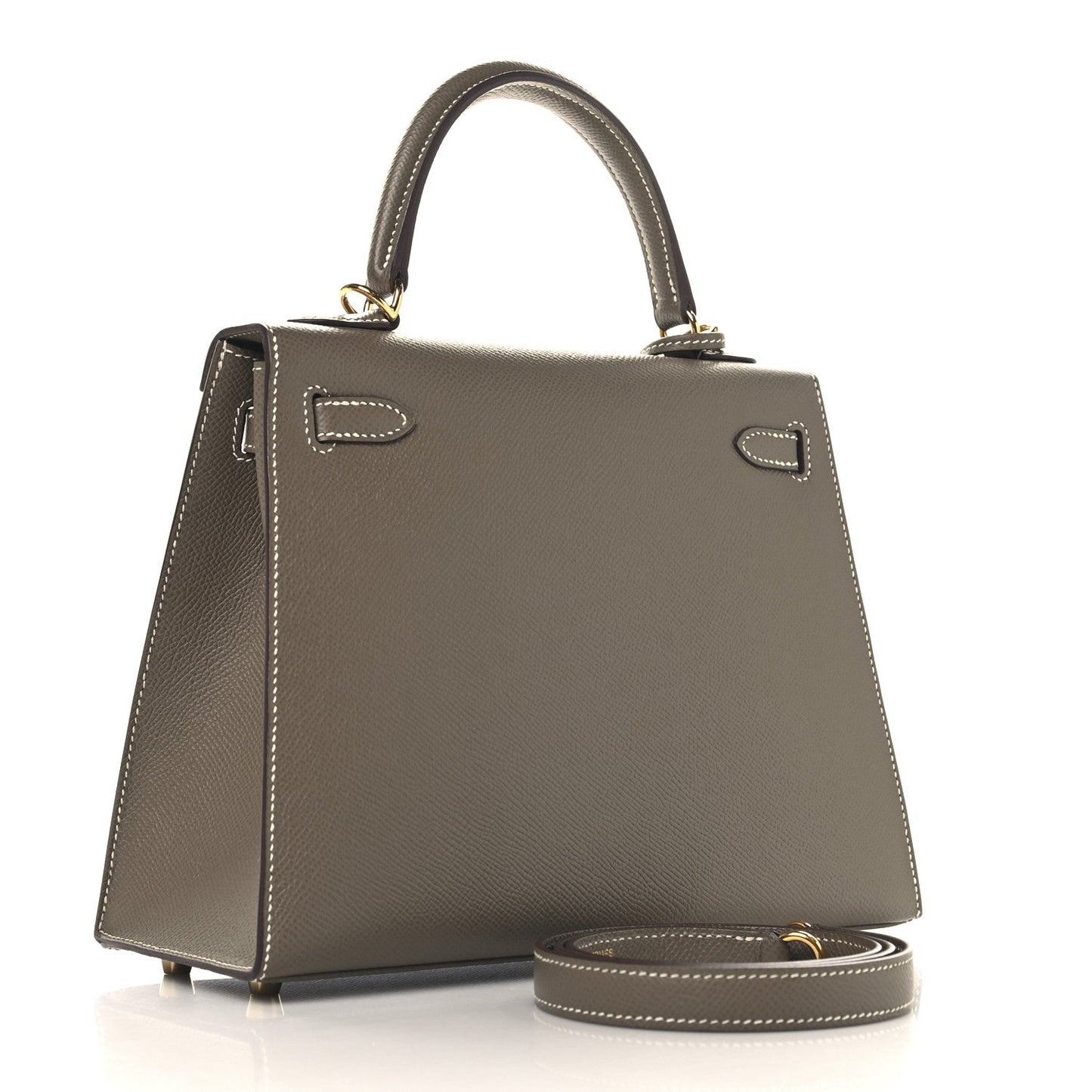 Hermes Epsom Kelly Sellier Etoupe Handbag Travel Bag