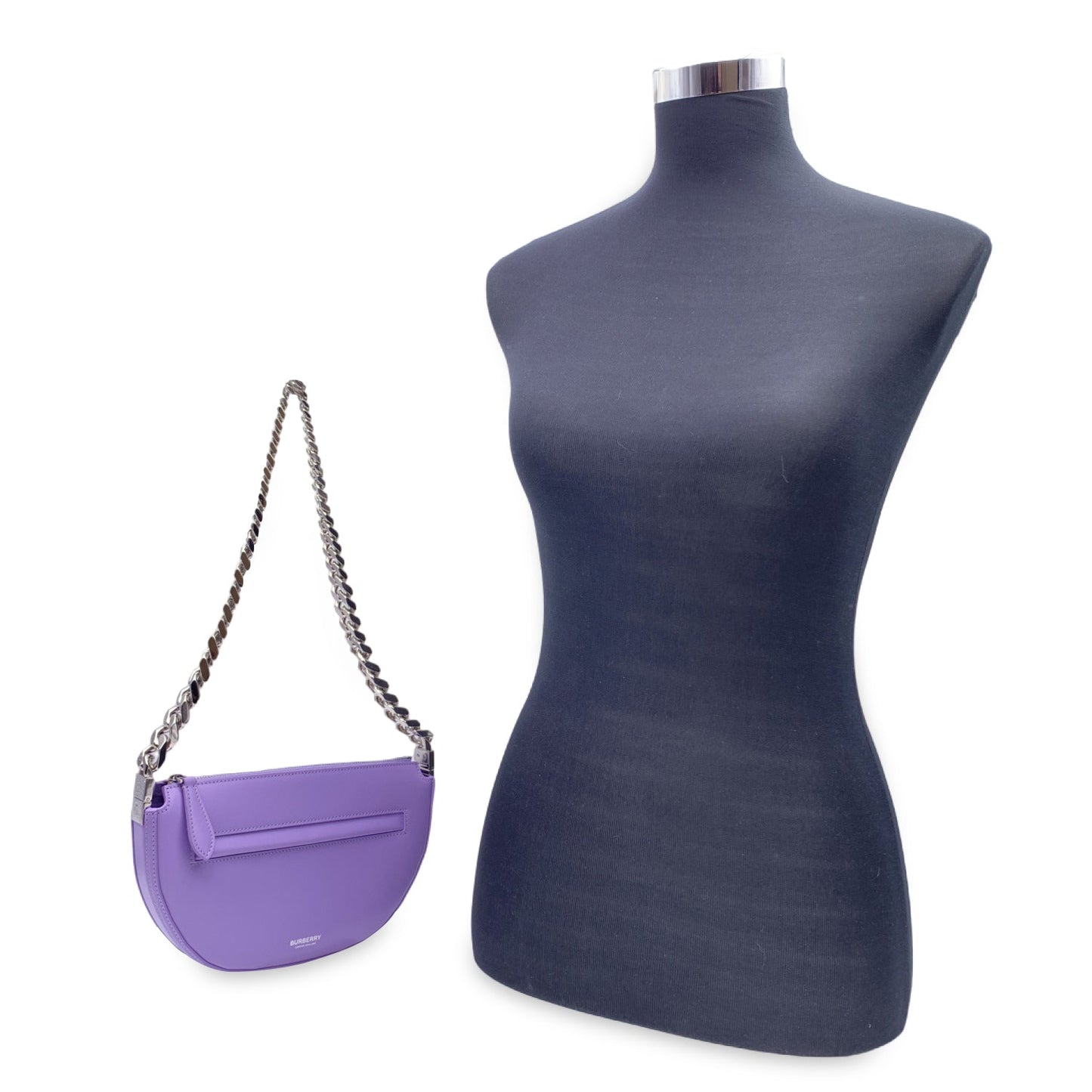Burberry Luxury Lillac Olympia Shoulder Bag Leather Purple Mini