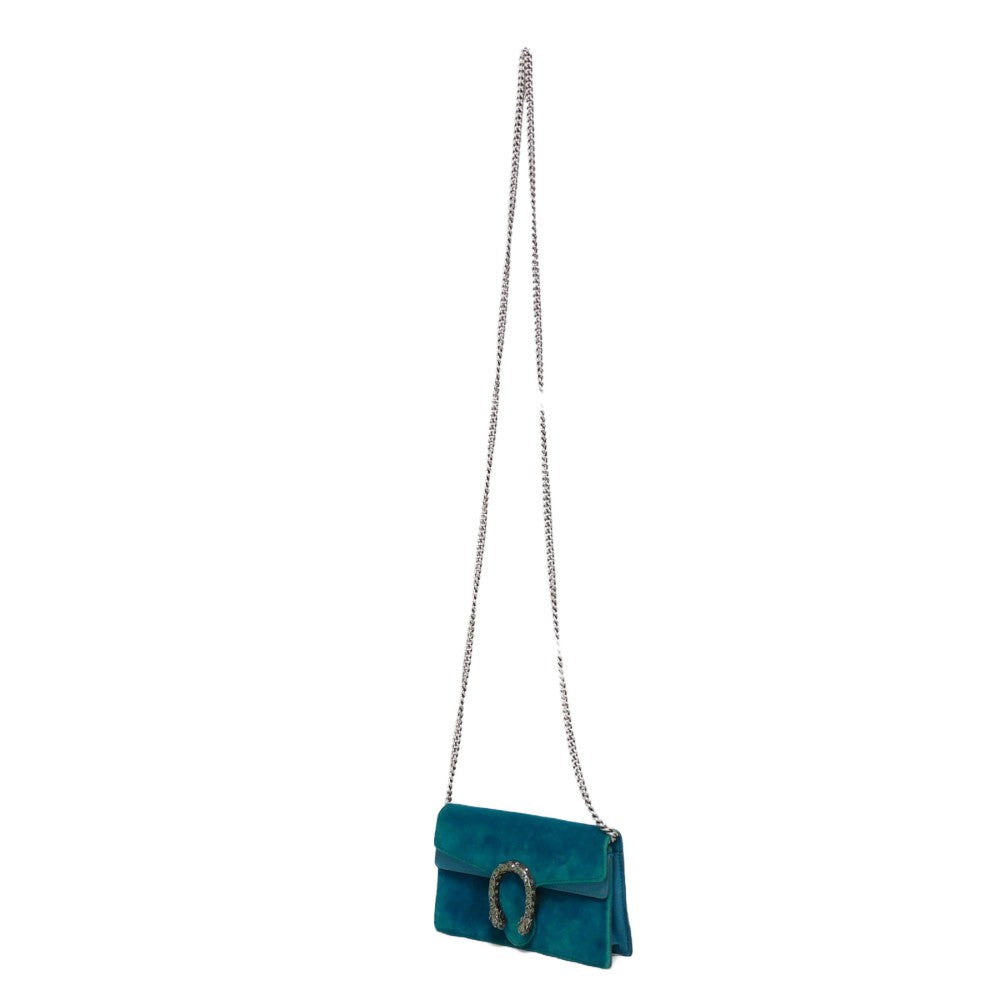Gucci K4DNN velvet Turquoise Tiger Head Mini Shoulder Bag