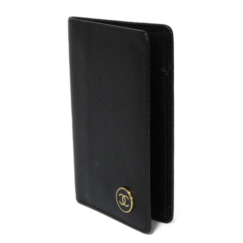 Chanel Card Calfskin embossed CC Mark Calfskin Black Wallet Case