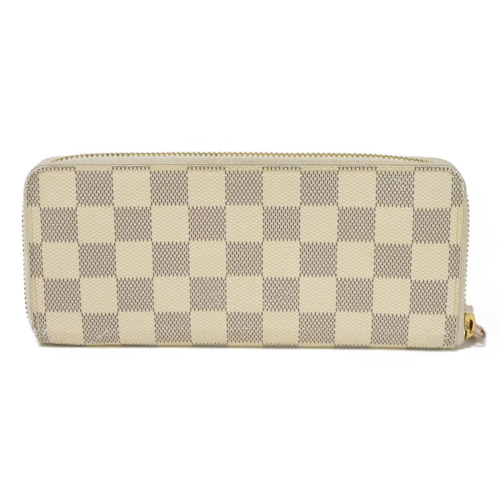 Louis Vuitton Long Purse N61264 Damier Azur Leather Canvas Logo Wallet Case