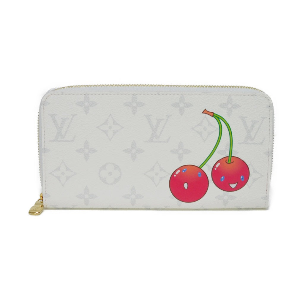 Louis Vuitton Long Purse M14240 x grain Monogram Leather Canvas White Wallet Case