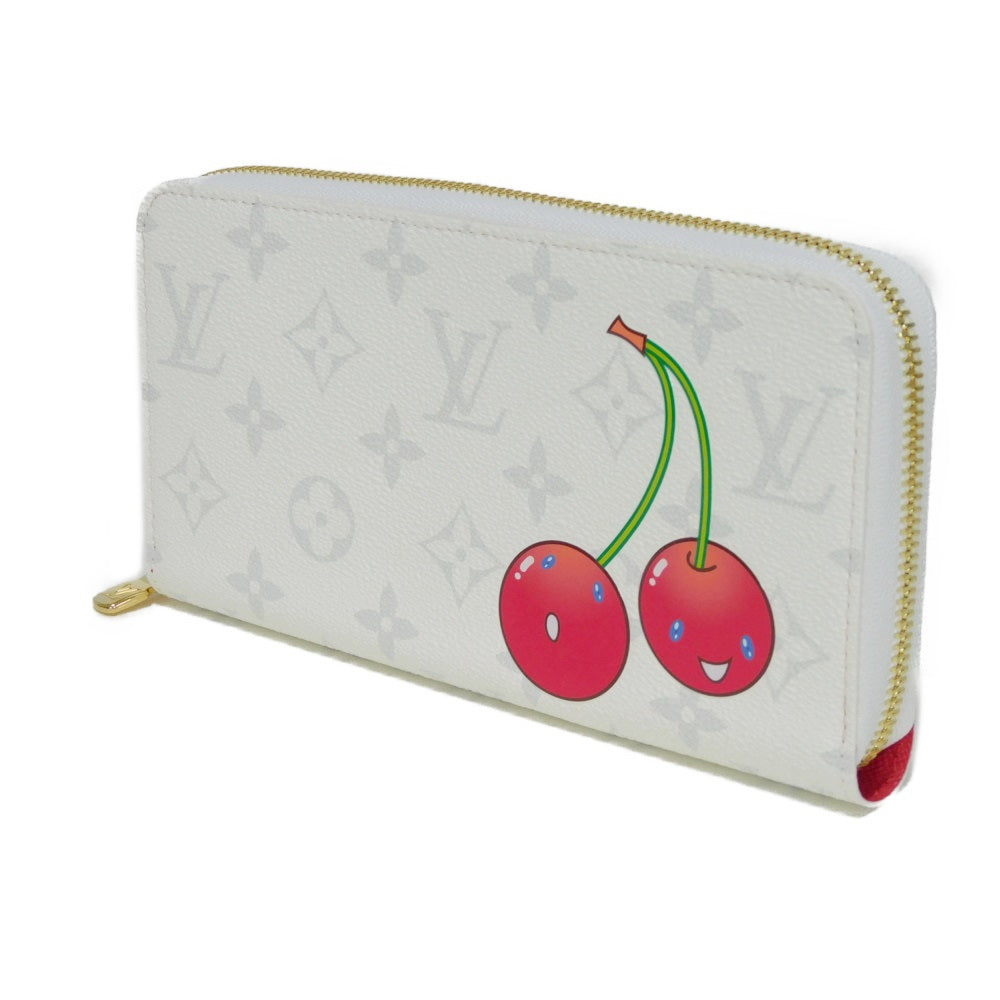 Louis Vuitton Long Purse M14240 x grain Monogram Leather Canvas White Wallet Case