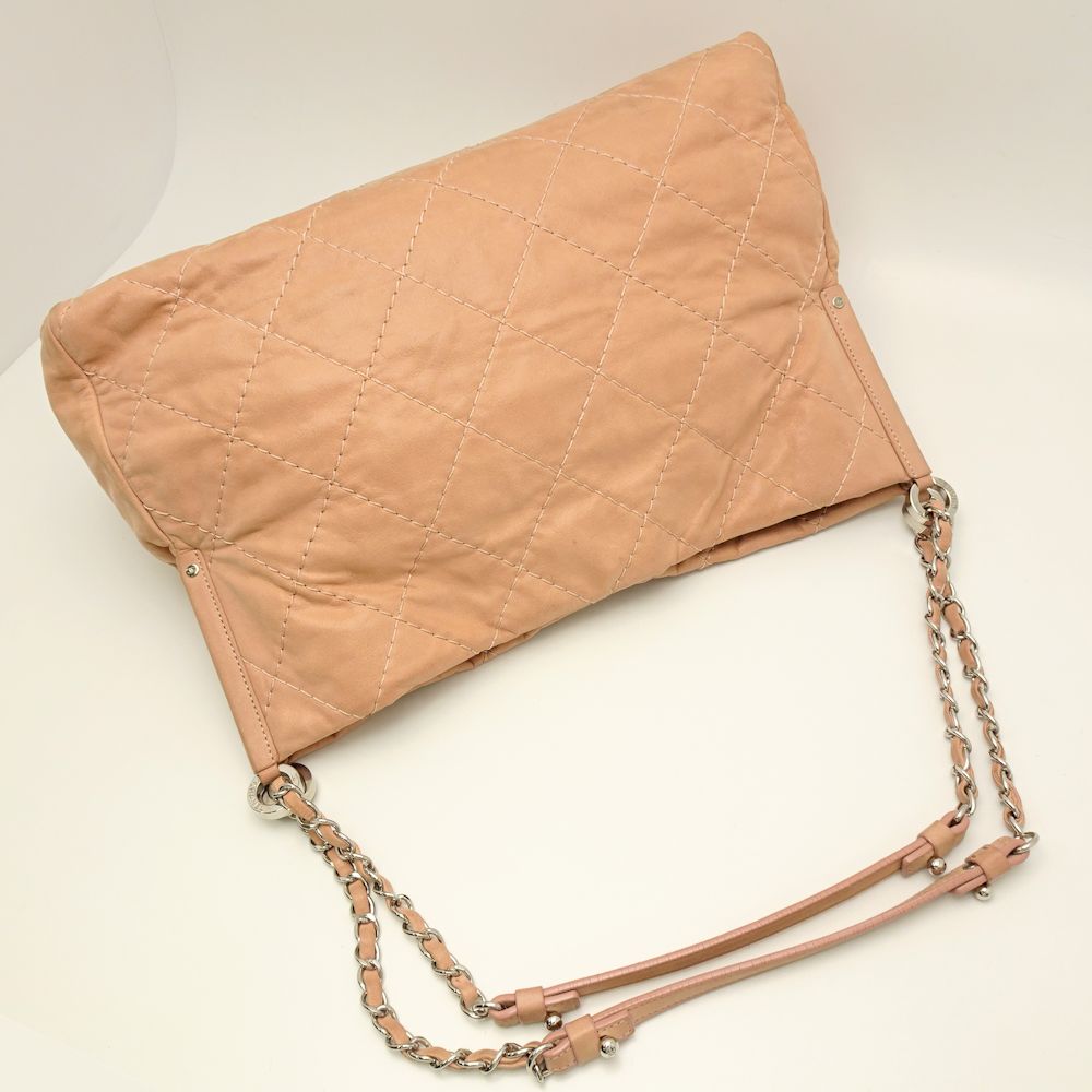 Chanel Shoulder Bag 2way Diagonal Heremark Leather Pink