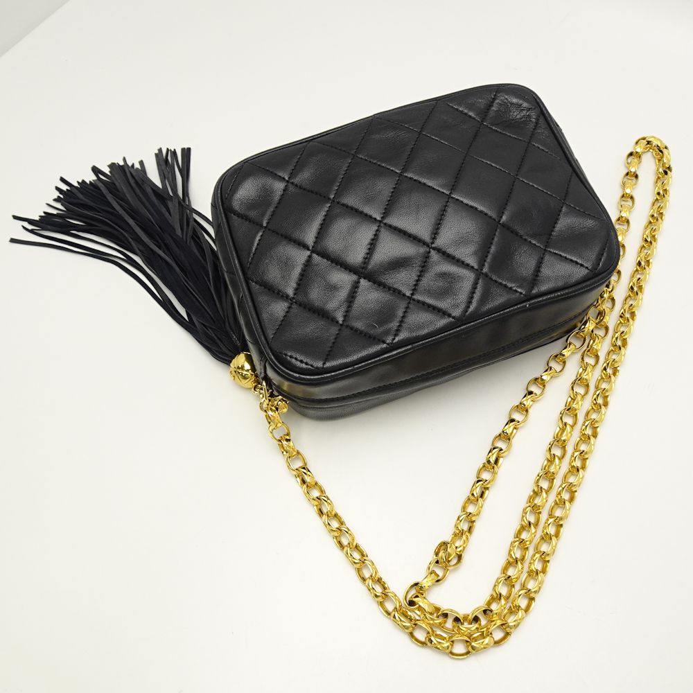 Chanel Shoulder Bag Crossbody Lambskin Black Chain Crossbody Bag