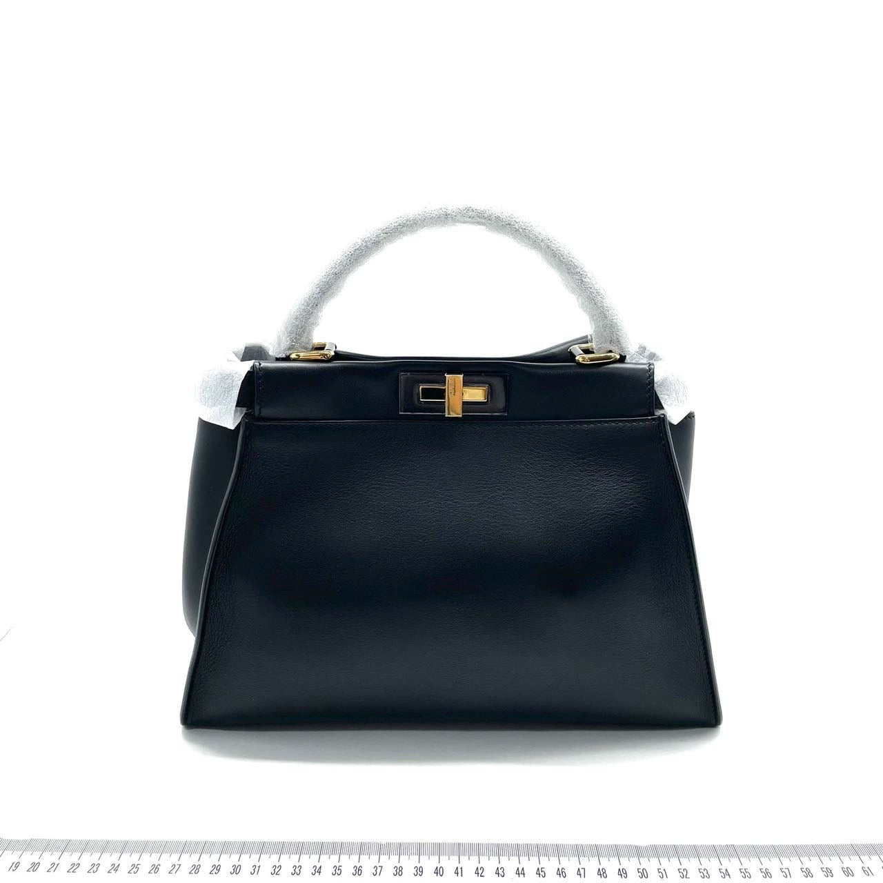 Fendi Peekaboo Never Worn Handbag Leather Black Medium Travel Bag