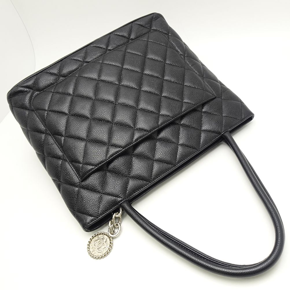 Chanel Reprint Tote Bag Caviar Skin Black Caviar Skin