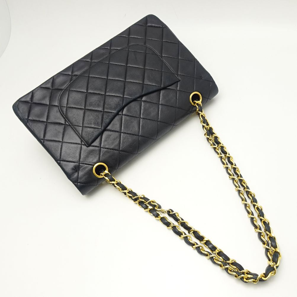 Chanel Shoulder Bag Lambskin Matelasse Black Matelasse Black