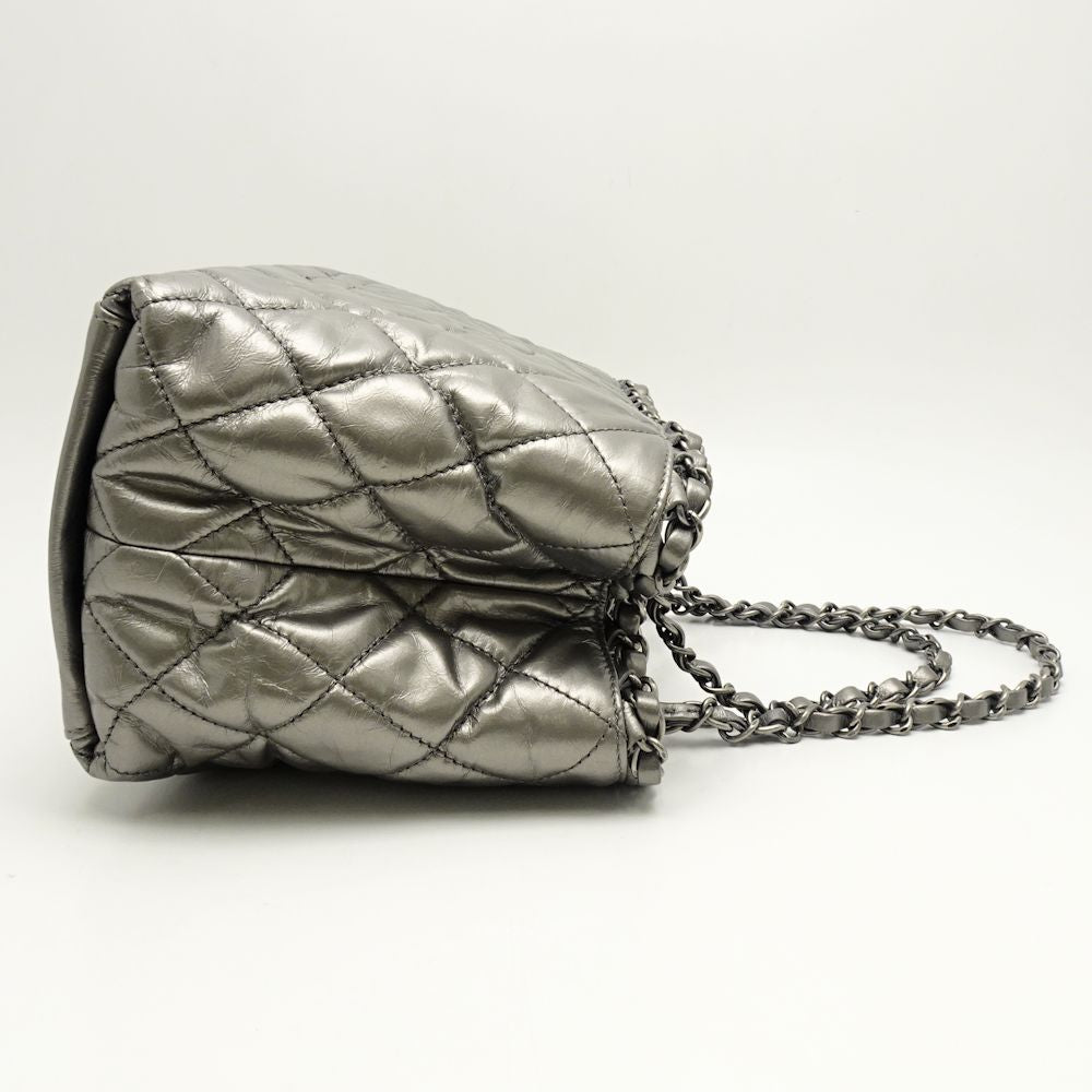 Chanel Me Tote Bag Leather Silver