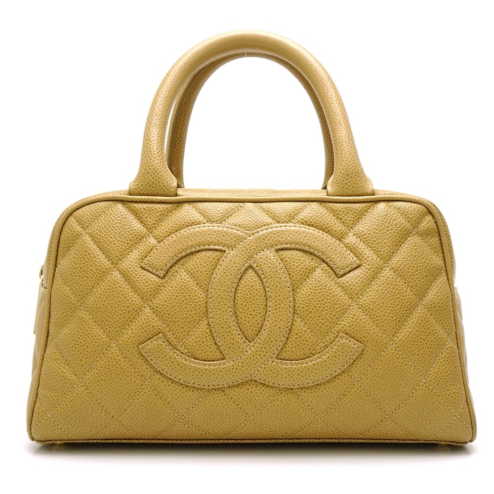 Chanel Handbag Caviar Skin Camel x Metal Fittings Gold