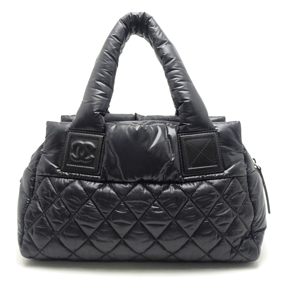 Chanel Coco Coon Tote Bag Metal Fittings Nylon Black