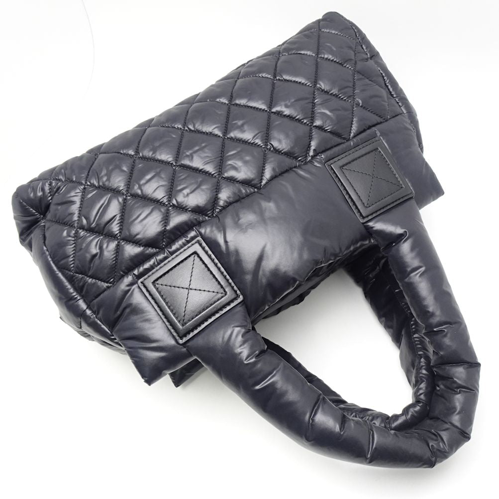 Chanel Coco Coon Tote Bag Metal Fittings Nylon Black