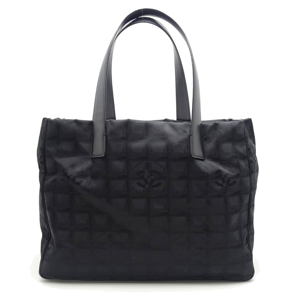 Chanel New Travel Line Tote Bag MM Nylon Black