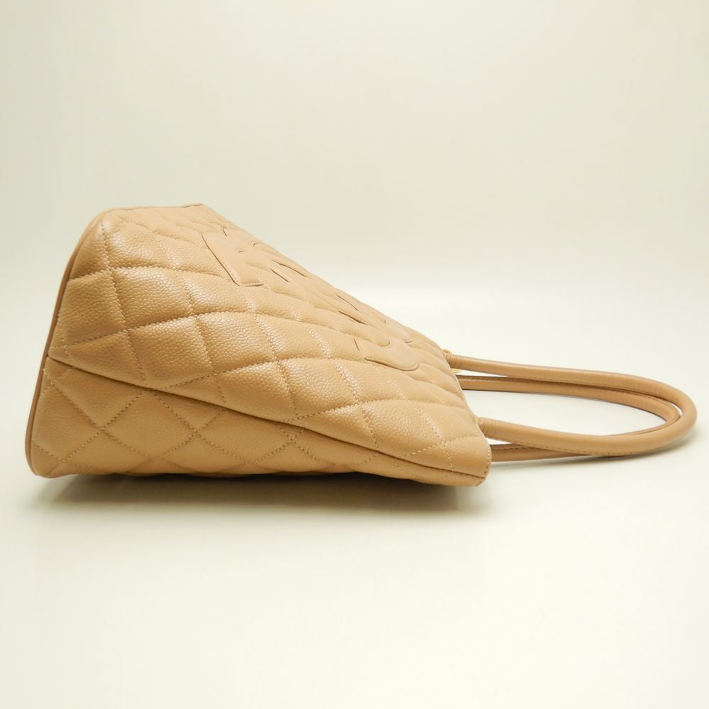 Chanel Reissue Tote Bag Caviar Skin Metal Fittings Beige Gold